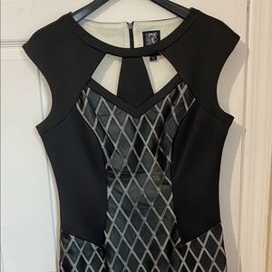 Black Dress with Faux Leather